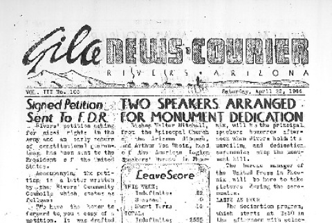 Gila News-Courier Vol. III No. 105 (April 22, 1944) (ddr-densho-141-261)