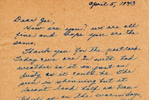 Letter to a Nisei man from his sister (ddr-densho-153-41)