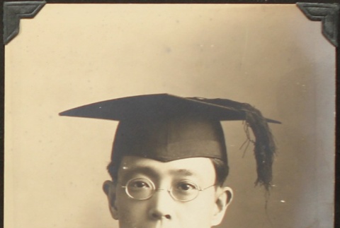 Issei man in graduation cap and gown (ddr-densho-259-500)