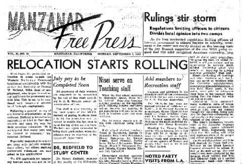 Manzanar Free Press Vol. II No. 21 (September 7, 1942) (ddr-densho-125-57)