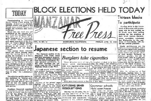 Manzanar Free Press Vol. II No. 14 (August 21, 1942) (ddr-densho-125-50)