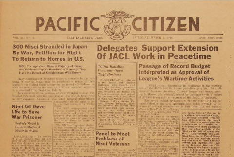 Pacific Citizen Vol. 22 No. 9 (ddr-densho-121-15)