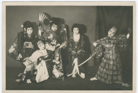 Children posed in kabuki costume and makeup (ddr-densho-383-445)