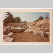 Rock waterfall and pond under construction (ddr-densho-377-2203)
