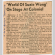 Clipping from Boston Traveler with review of The World of Suzie Wong (ddr-densho-367-260)