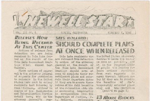 The Newell Star, Vol. III, No. 6 (February 8, 1946) (ddr-densho-284-118)