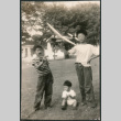 Three boys with model planes (ddr-densho-523-204)