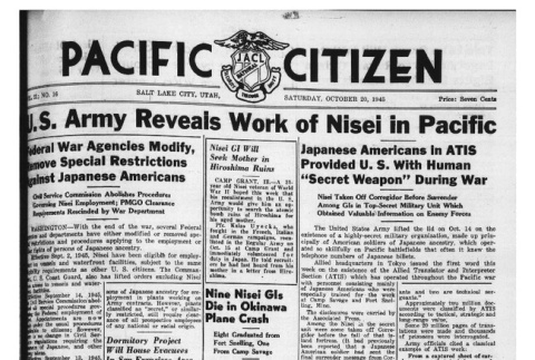 The Pacific Citizen, Vol. 21 No. 16 (October 20, 1945) (ddr-pc-17-42)