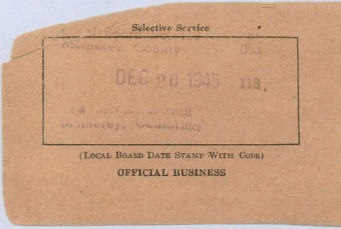 Selective Service classification card (ddr-densho-539-54)