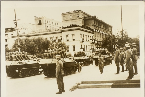 German soldiers riding in tanks through Athens (ddr-njpa-13-896)