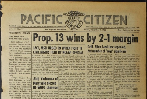 Pacific Citizen, Vol. 43, No. 19 (November 9, 1956) (ddr-pc-28-45)