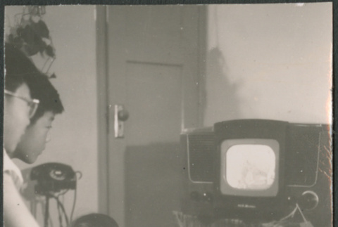 Boys watching TV (ddr-densho-523-216)