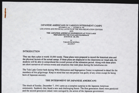 Japanese Americans in Various Internment Camps:  Locations and Physical Layouts of the WRA Relation Centers (ddr-densho-530-15)