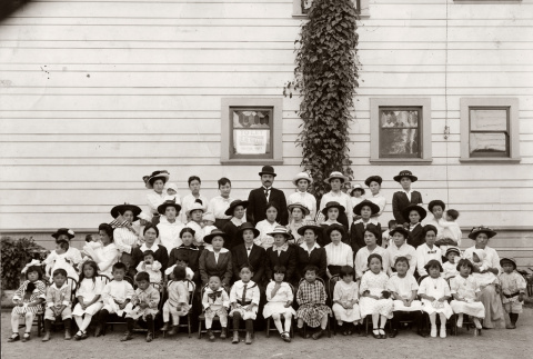 Group photo of Fujinkai and youth class at Japanese Methodist Episcopal Church (ddr-ajah-4-26)