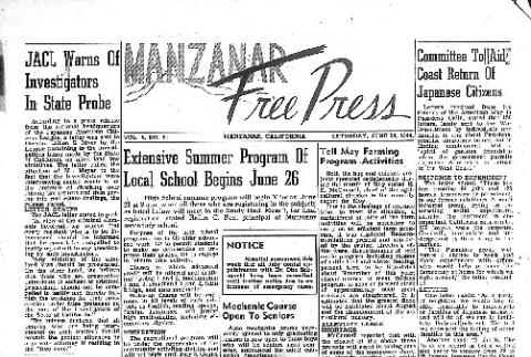 Manzanar Free Press Vol. 5 No. 51 (June 24, 1944) (ddr-densho-125-248)