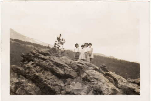 Ruth and Dorothy with Betty and Flora on Mt. Hood (ddr-densho-409-71)