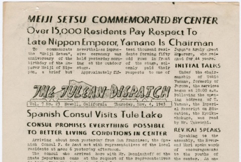 Tulean Dispatch Vol. 7 No. 23 (November 4, 1943) (ddr-densho-65-439)