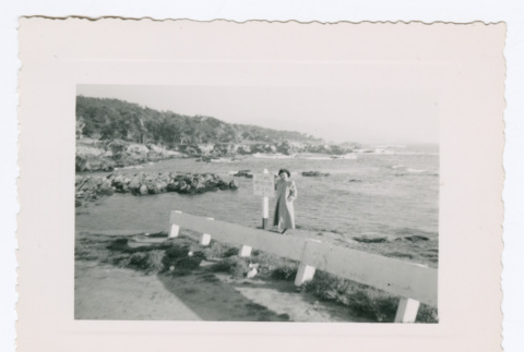 Lillie (Yamato) Komai at the California Coast (ddr-densho-562-63)