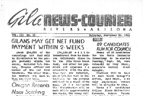Gila News-Courier Vol. III No. 15 (September 25, 1943) (ddr-densho-141-158)