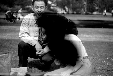 Man and woman in park (ddr-densho-426-805)