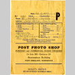 Post Photo Shop's order envelop (ddr-csujad-25-126)