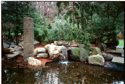 Pond with rock waterfall (ddr-densho-377-2361)