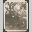 Three women next to car (ddr-densho-316-361)