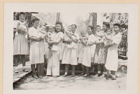 Mothers and their babies from Block 7, Rohwer Relocation Center (ddr-densho-379-691)