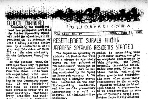 Poston Chronicle Vol. XIII No. 17 (June 22, 1943) (ddr-densho-145-343)