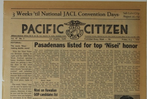 Pacific Citizen, Vol. 47, No.5 (August 1, 1958) (ddr-pc-30-31)