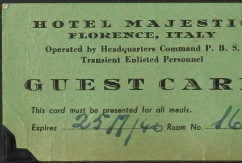 Guest card for Florence hotel (ddr-densho-201-265)