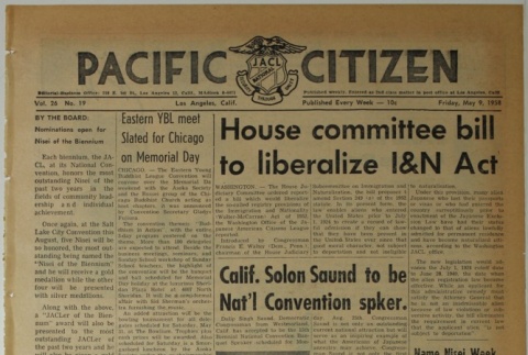 Pacific Citizen, Vol. 46, No. 19 (May 9, 1958) (ddr-pc-30-19)