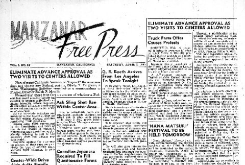 Manzanar Free Press Vol. 6 No. 83 (April 7, 1945) (ddr-densho-125-327)