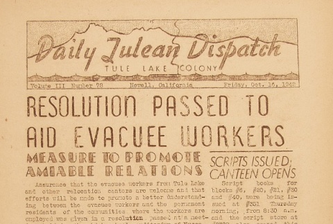 Tulean Dispatch Vol. III No. 78 (October 16, 1942) (ddr-densho-65-76)