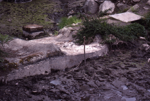 Stream bed, spillway after removal of Heart Bridge (ddr-densho-354-2064)