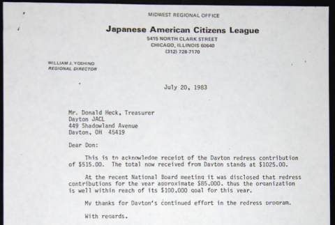 Letter to Donald Heck from William Yoshino (ddr-chijacl-1-756)