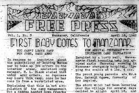 Manzanar Free Press Vol. I No. 3 (April 18, 1942) (ddr-densho-125-393)