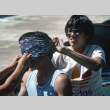 Camper blindfolded during boat sink (ddr-densho-336-1112)