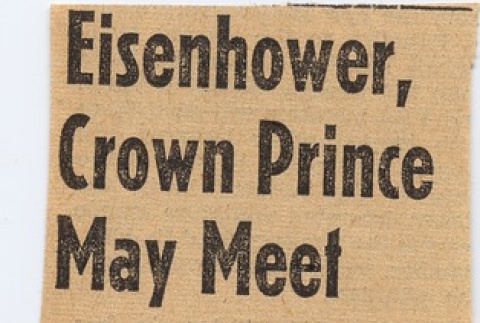 Article regarding preparations for a meeting between Eisenhower and Prince Akihito (ddr-njpa-2-919)