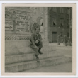Soldier on steps in front of statue in Vatican City (ddr-densho-368-48)