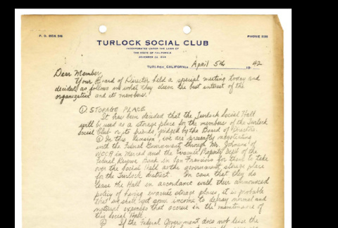 Turlock Social Club meeting minutes, April 5, 1942 (ddr-csujad-46-24)