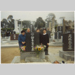 Martha Suzuki and Henri Takahashi with two unidentified women in cemetery (ddr-densho-426-449)