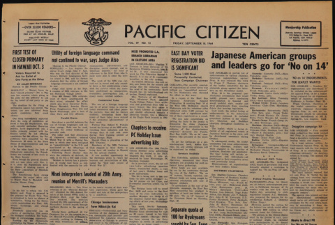 Pacific Citizen, Vol. 59, Vol. 12 (September 18, 1964) (ddr-pc-36-38)