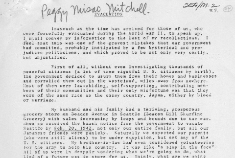 Testimony of Peggy Misao Mitchell (ddr-densho-67-181)