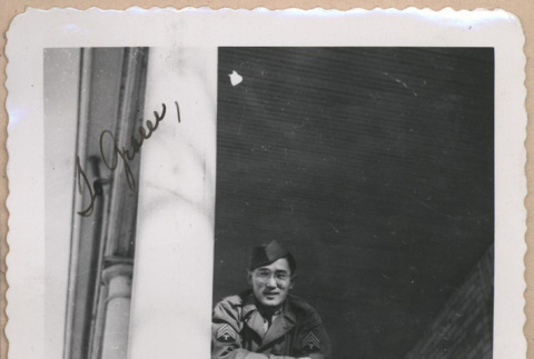 Signed photograph of a soldier in uniform (ddr-manz-10-82)