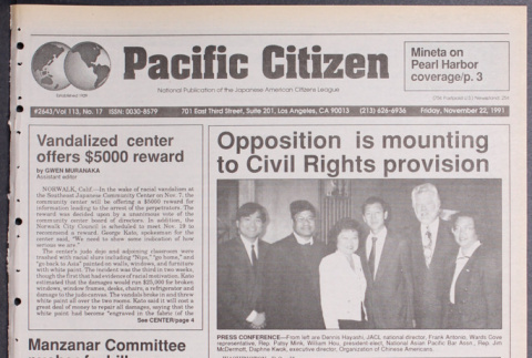 Pacific Citizen, Vol. 113, No. 17 [November 22, 1991] (ddr-pc-63-42)