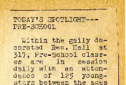 Today's spotlight--pre-school (ddr-csujad-38-412)