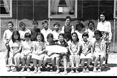 Schoolchildren in Tanforan Assembly Center (ddr-densho-162-52)