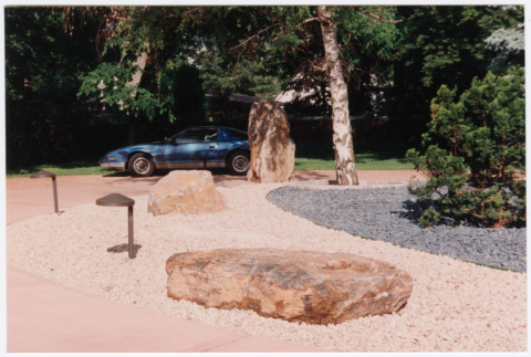 Driveway with rock landscaping (ddr-densho-377-1883)