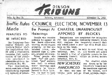 Denson Tribune Vol. I No. 71 (November 2, 1943) (ddr-densho-144-112)